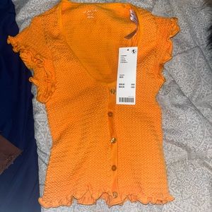 Orange urban outfitters top NWT